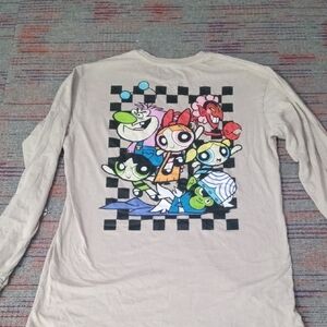 Cartoon Character Long Sleeve Shirt - Cream